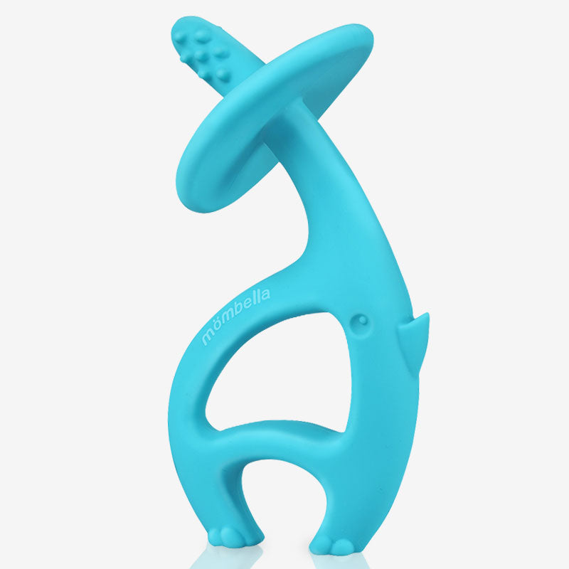 Mombella Dancing Elephant Teether — Silicone Teething Toy with Free Clip