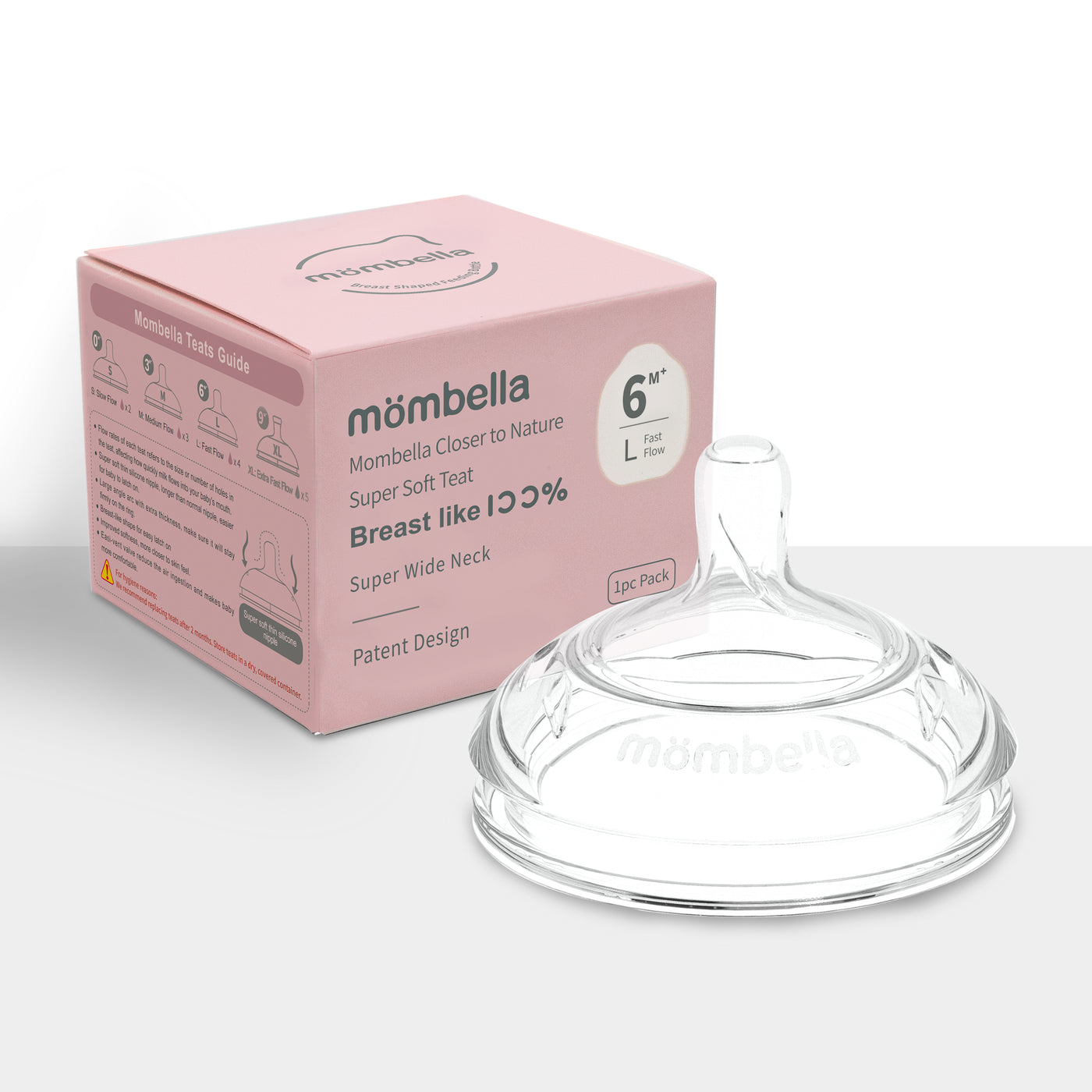 Mombella Baby Feeding Bottle Replacement Teats S/M/L/XL Size For Different Age Range