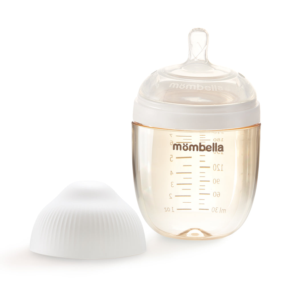 Nagradzana butelka Mombella przypominająca pierś, antykolkowa, PPSU/silikonowa butelka do karmienia dziecka o pojemności 7 uncji