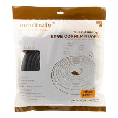 MOMBELLA Multi-purpose edge corner guard 16ft and 4 corners Home safety Black Color - mombella