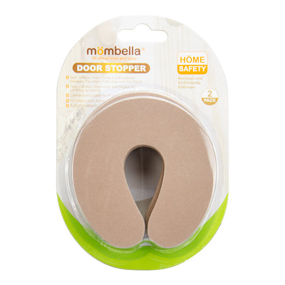 Mombella Door Stoppoer EVA foam Non-toxic 5- degree eva 2pcs in a pack Coffee color - mombella