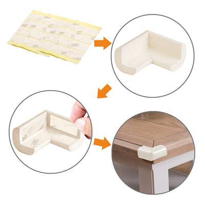 Mombella 8PCS IVORY HIGH DENSITY NBR FOAM CORNER GUARDS WITH HIGH ADHENSION 3M FOAMING BONDING TAPE,PROTECT BABIES&OLD PEOPLE FROM SHARP CORNERS. - mombella